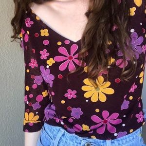 Floral mesh top